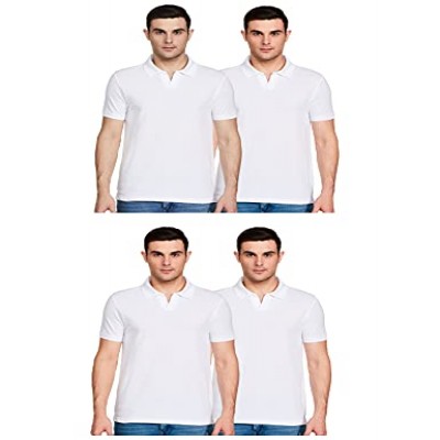 Amazon Brand - Symbol Men's Solid Regular Polo Shirt (JC-PO4_White S)