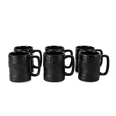 Anwaliya Fauna Series Ceramic Coffee Mugs, 250 ml, Set of 6, Tyre