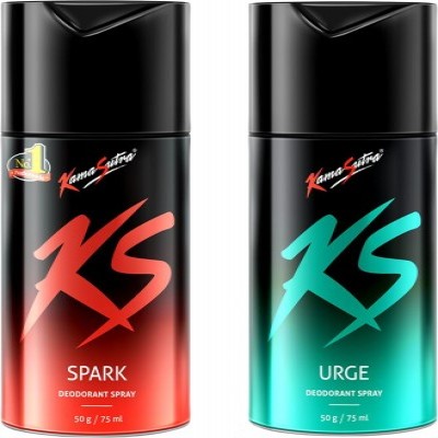 Kamasutra Spark and Urge Deodorant Spray  -  For Men(150 ml, Pack of 2)