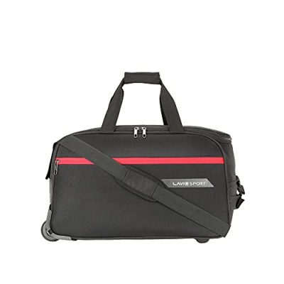 Lavie Sport Lino M Cabin Size 53 cms Wheel Duffel Bag for Travel | Luggage Bag | Travel Bag (Black)