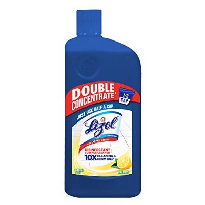 Lizol Double Concentrate Disinfectant Floor Cleaner Citrus, 900ml | Kills 99.9% Germs