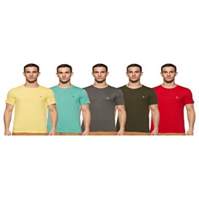 Cazibe Men's Solid Regular fit T-Shirt (Combo Pack of 5) (CZ11102_Combo3 M)