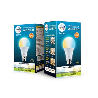 Wipro Garnet 12W Color Changing LED Bulb (Pack of 2)