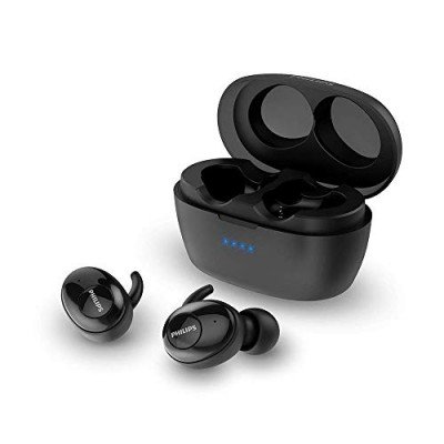 Philips Audio TWS SHB2505 True Wireless Earbuds with 20 Hr Playtime (5+15), 6 mm Drivers, Voice Assistant (Black)