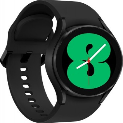 SAMSUNG Watch 4 44mm Super AMOLED with bluetooth calling and body composition tracking Smartwatch(Black Strap, Free Size)