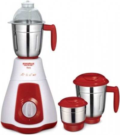 MAHARAJA WHITELINE Flora jx4 550 W Mixer Grinder (3 Jars, Red And White)