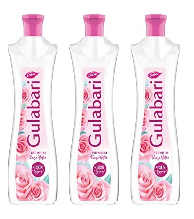 Dabur Gulabari Premium Rose Water with No Paraben for Cleansing and Toning, 400 ml (Pack of 3)