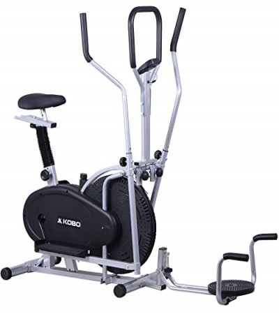 Kobo Multi Function 4 in 1 Exercise Bike with Cycling, Cross Trainer, Twister & Push Up