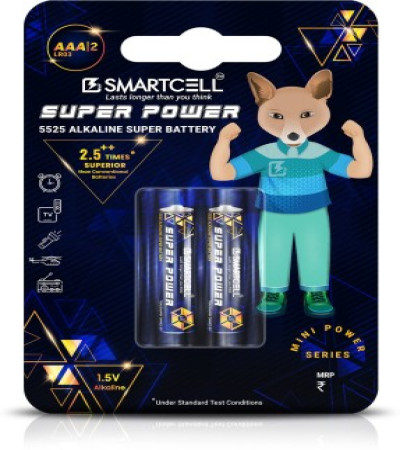 Smartcell 1.5V AAA Non-Rechargeable Alkaline Mini Series  Battery(Pack of 2)